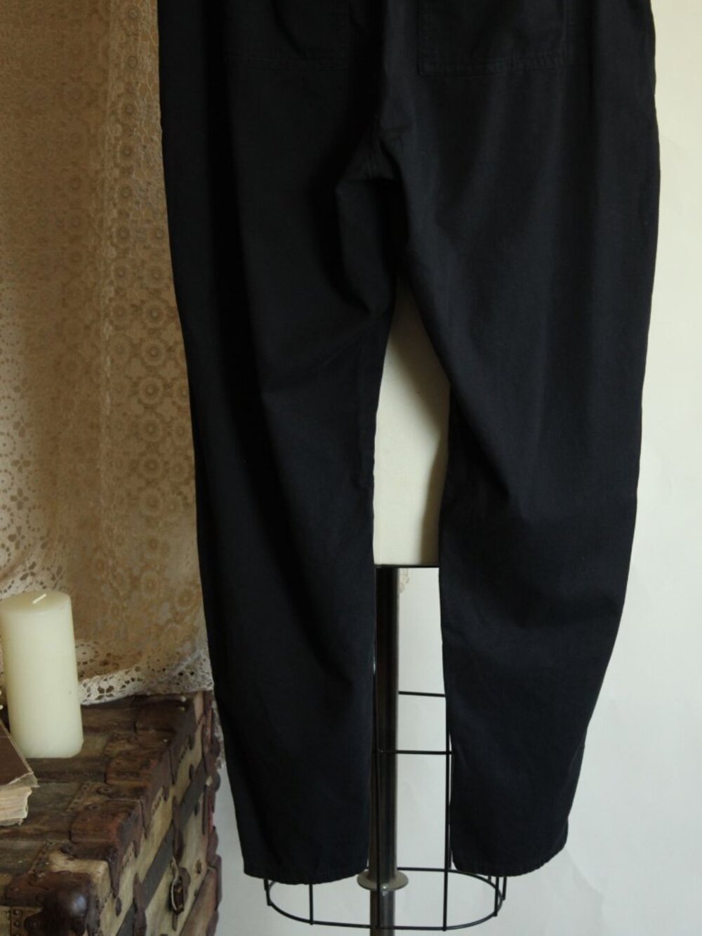 Womens Old Navy Pants,  Black Baggy Size Medium Cotton with Pockets, Elastic - Picture 11 of 14